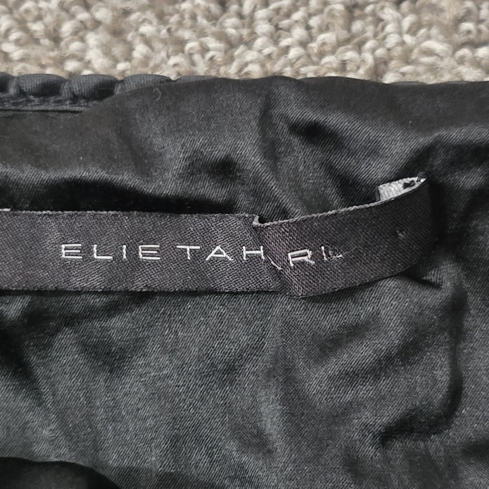 Elie Tahari Beaded Silk Velvet Embroidered Midi Skirt Black Gothic Romantic 2 - Picture 2 of 7